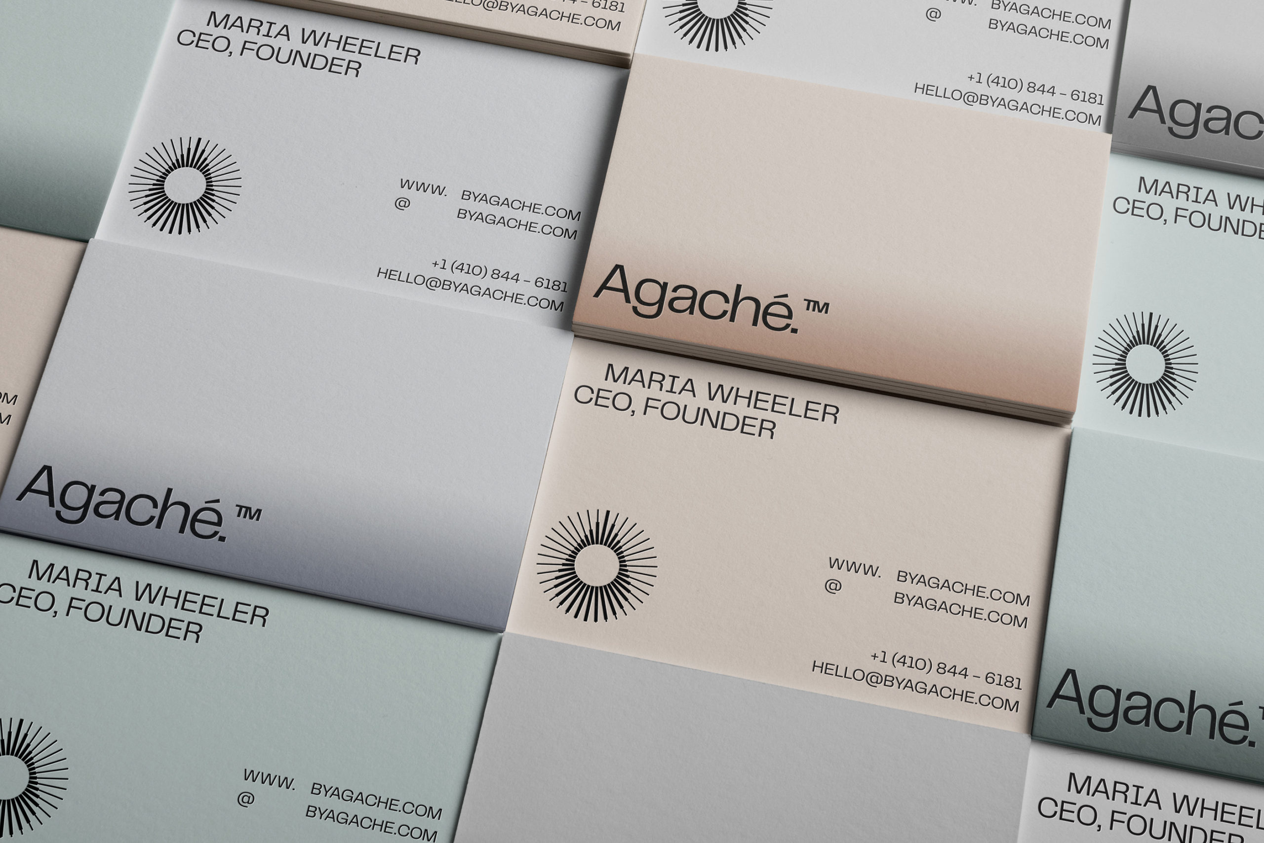 Agache business cards showcase