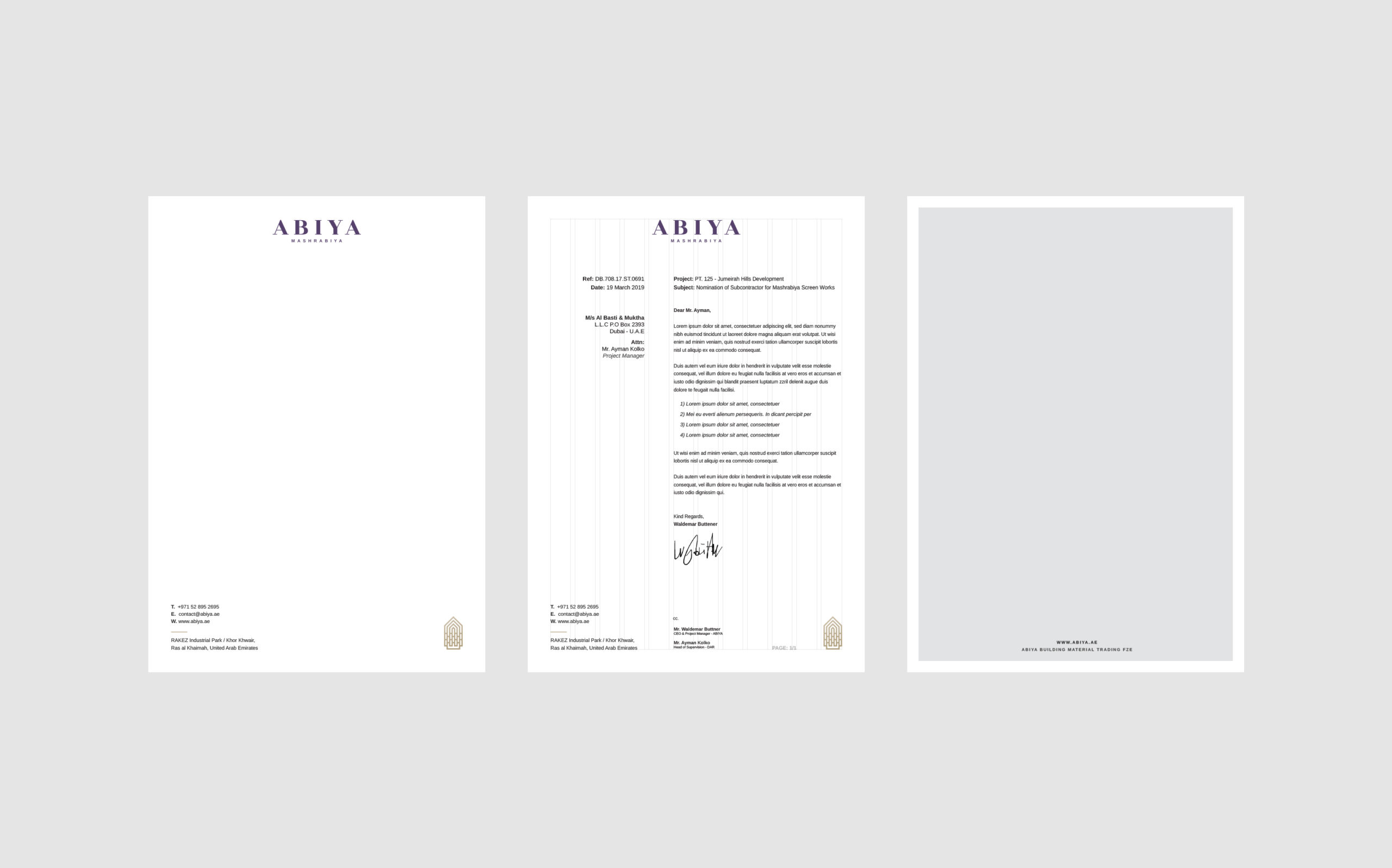 Abiya letterhead guides