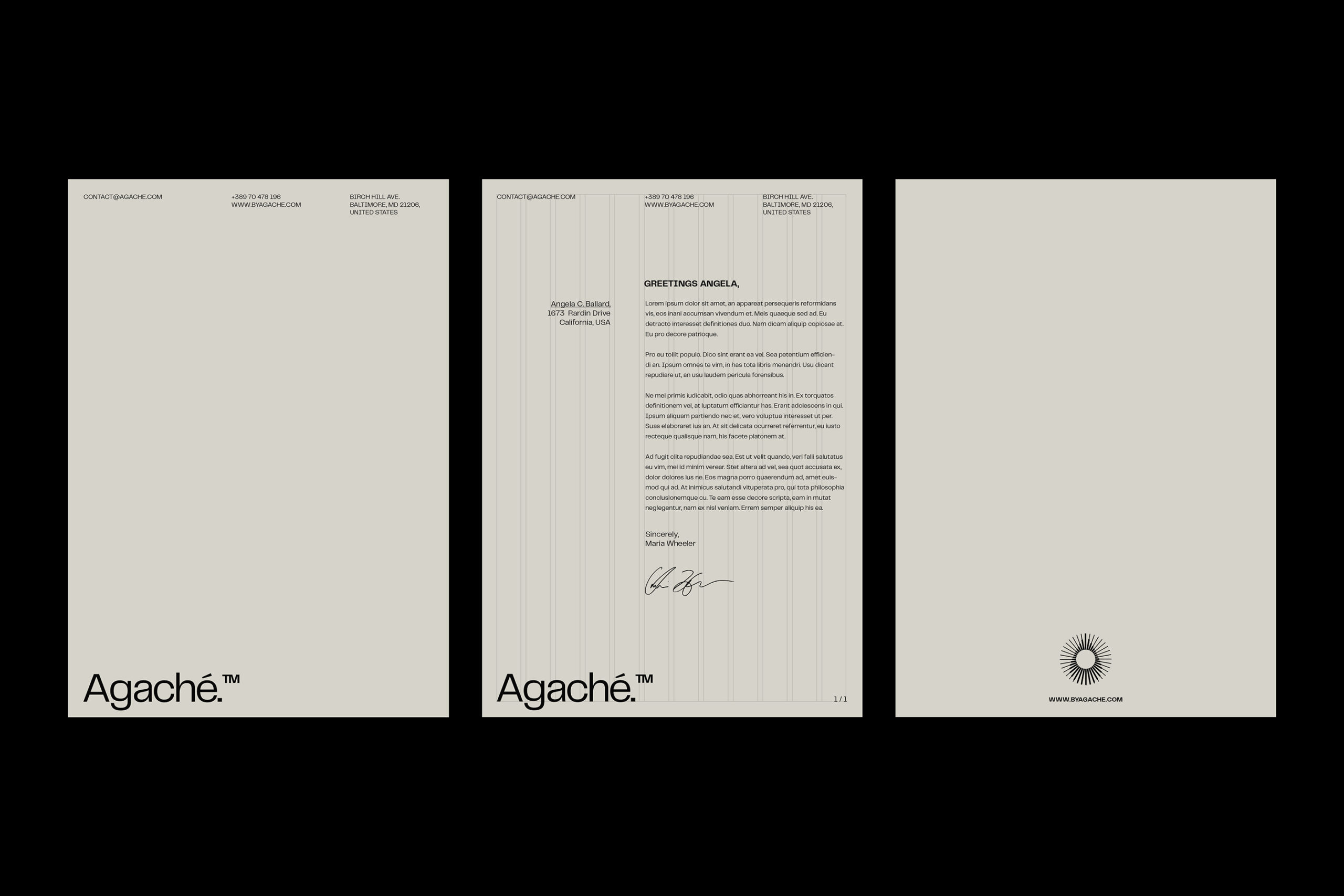 Agache letterhead