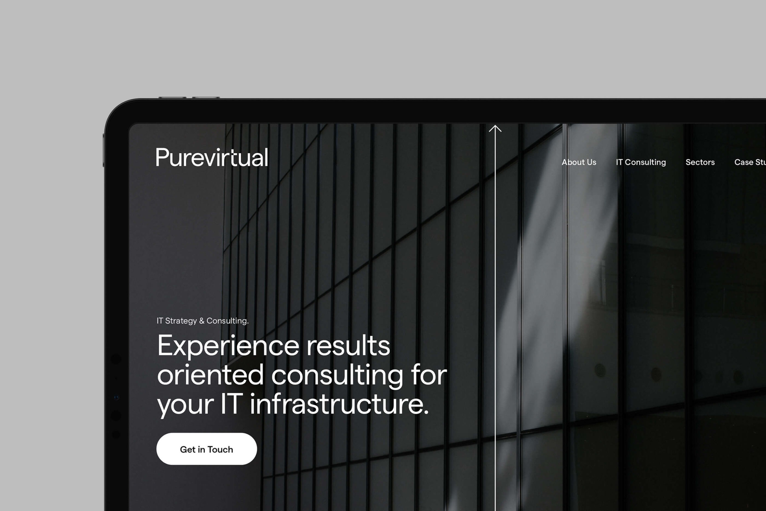 Purevirtual website on screen preview