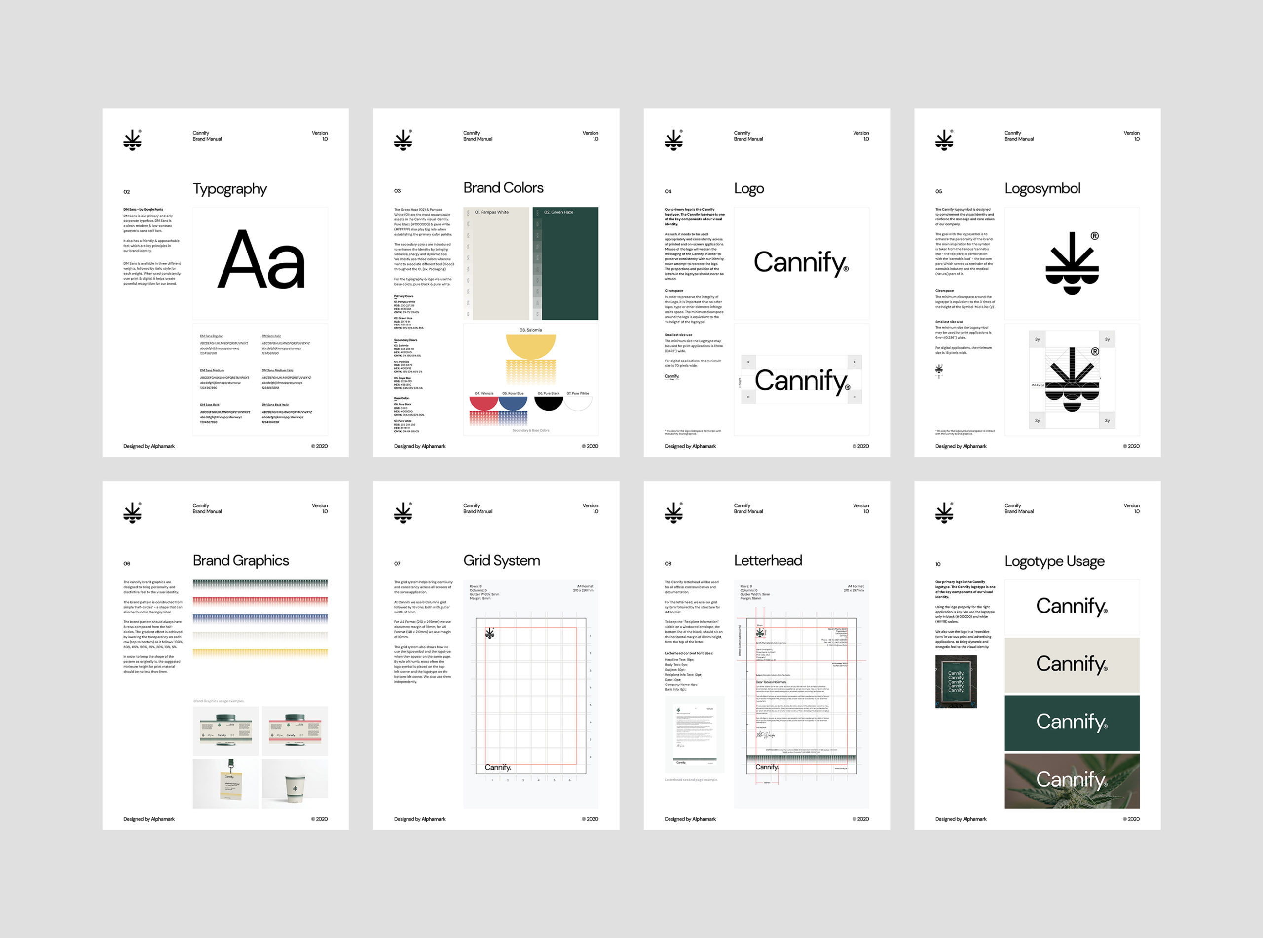 Cannify brand manual pages showcase