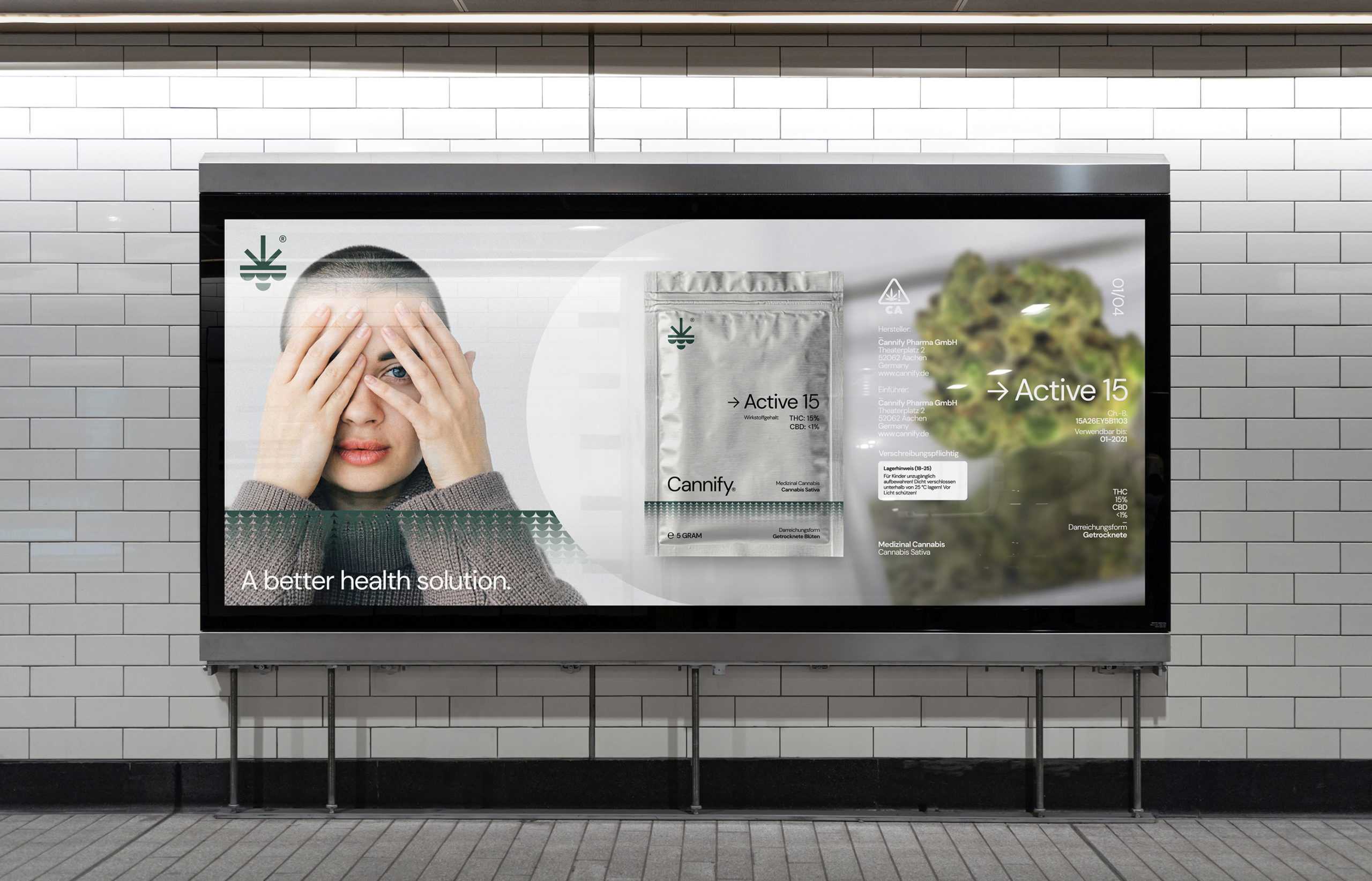 Cannify billboard in a train station