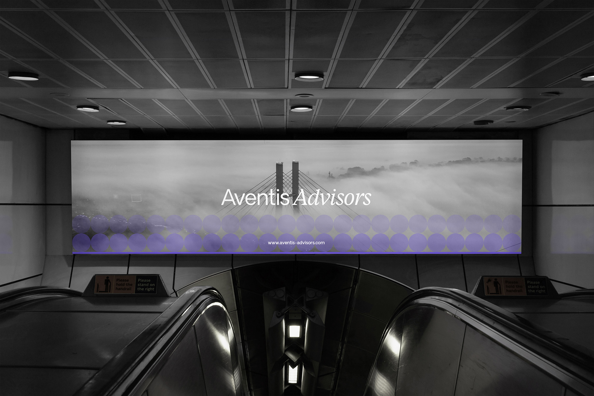 Aventis bilboard on a train station entrance