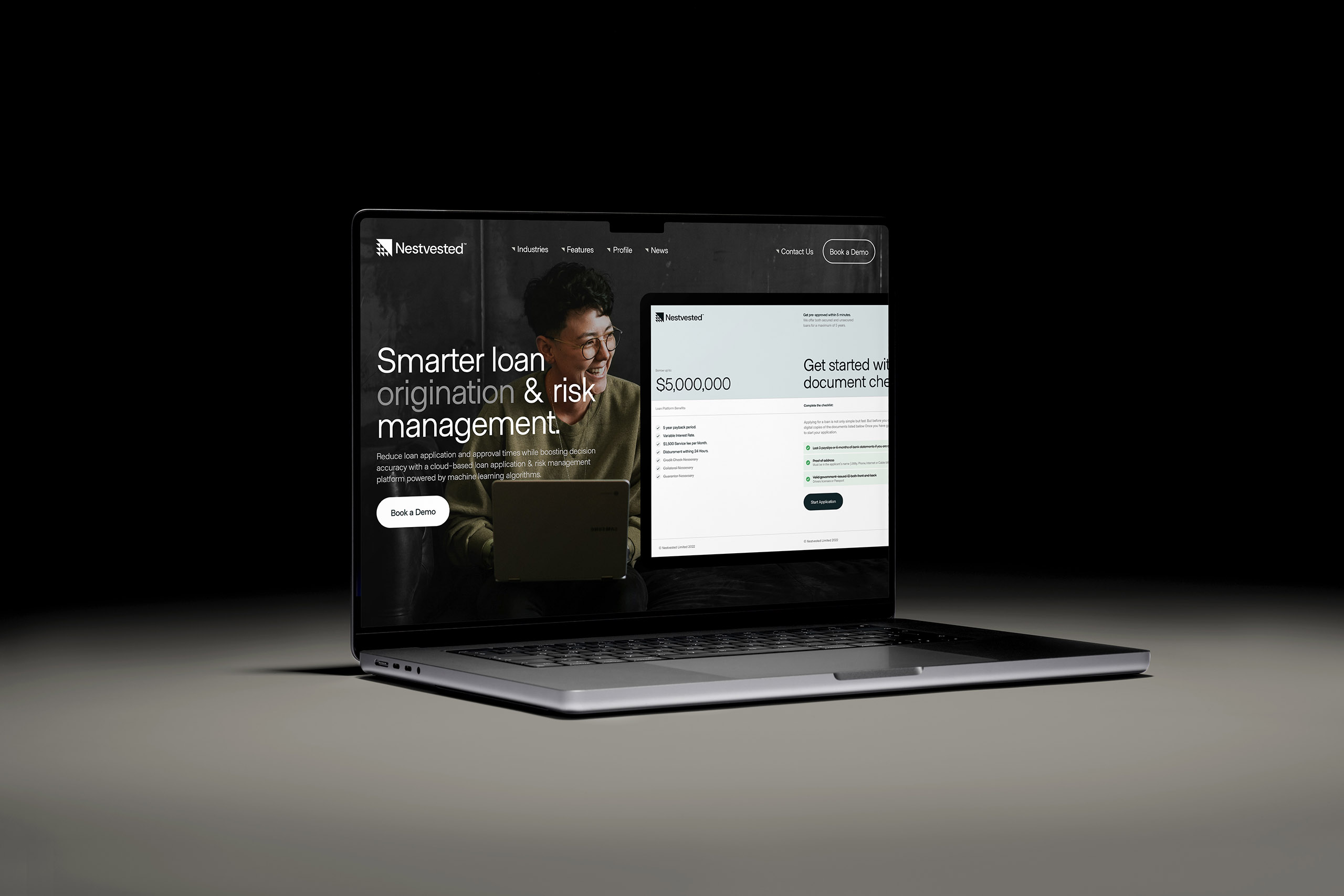 Nestvested website previewed on a laptop screen