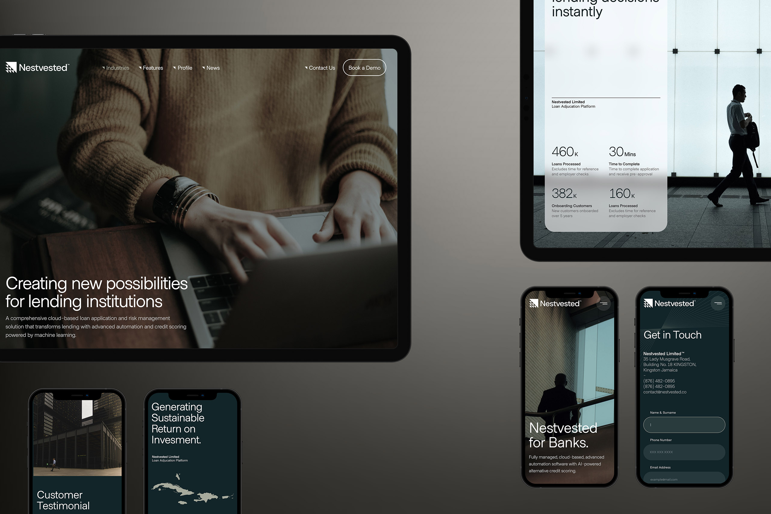 Nestvested website presented on tablet and mobile