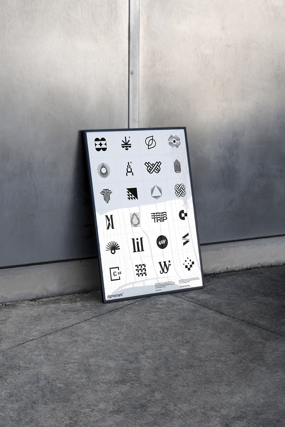 Alphamark logofolio poster framed