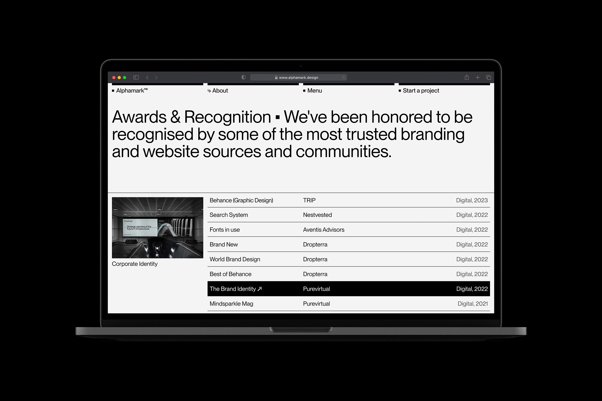 Alphamark recognition awards preview