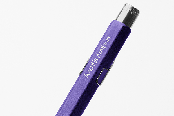 Aventis Advisors logo on a pen