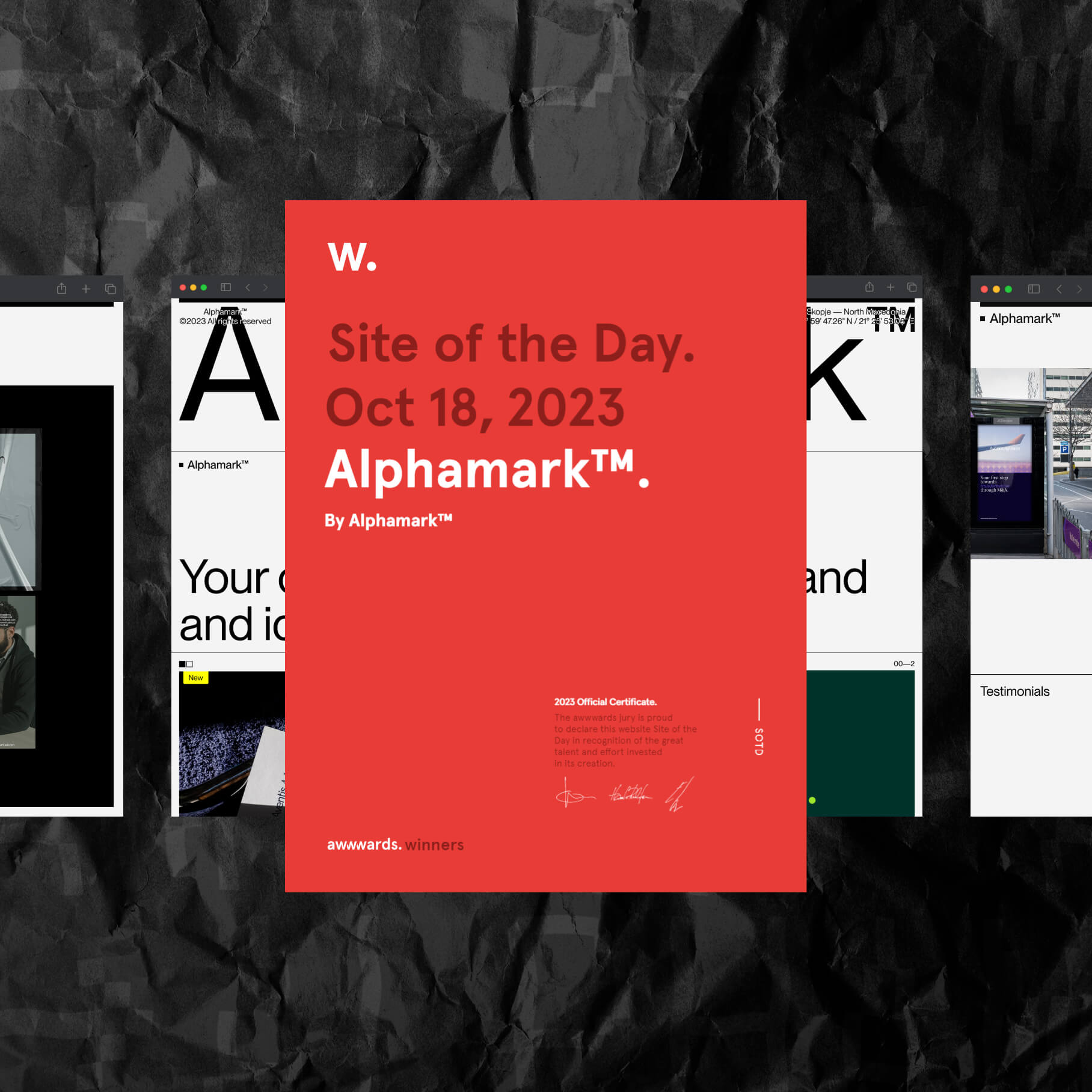 Alphamark wins site of the day