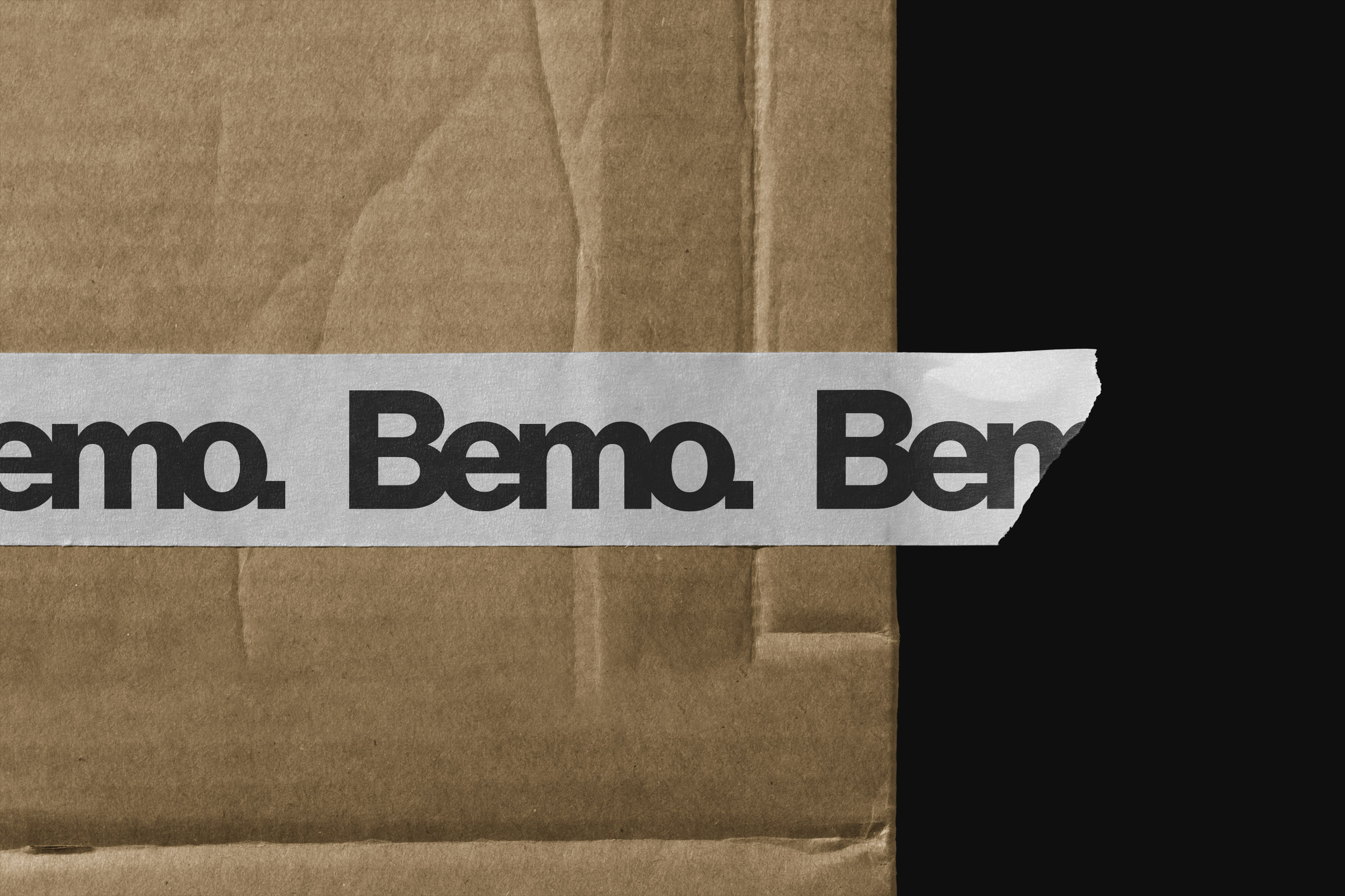Bemo tape on a carton