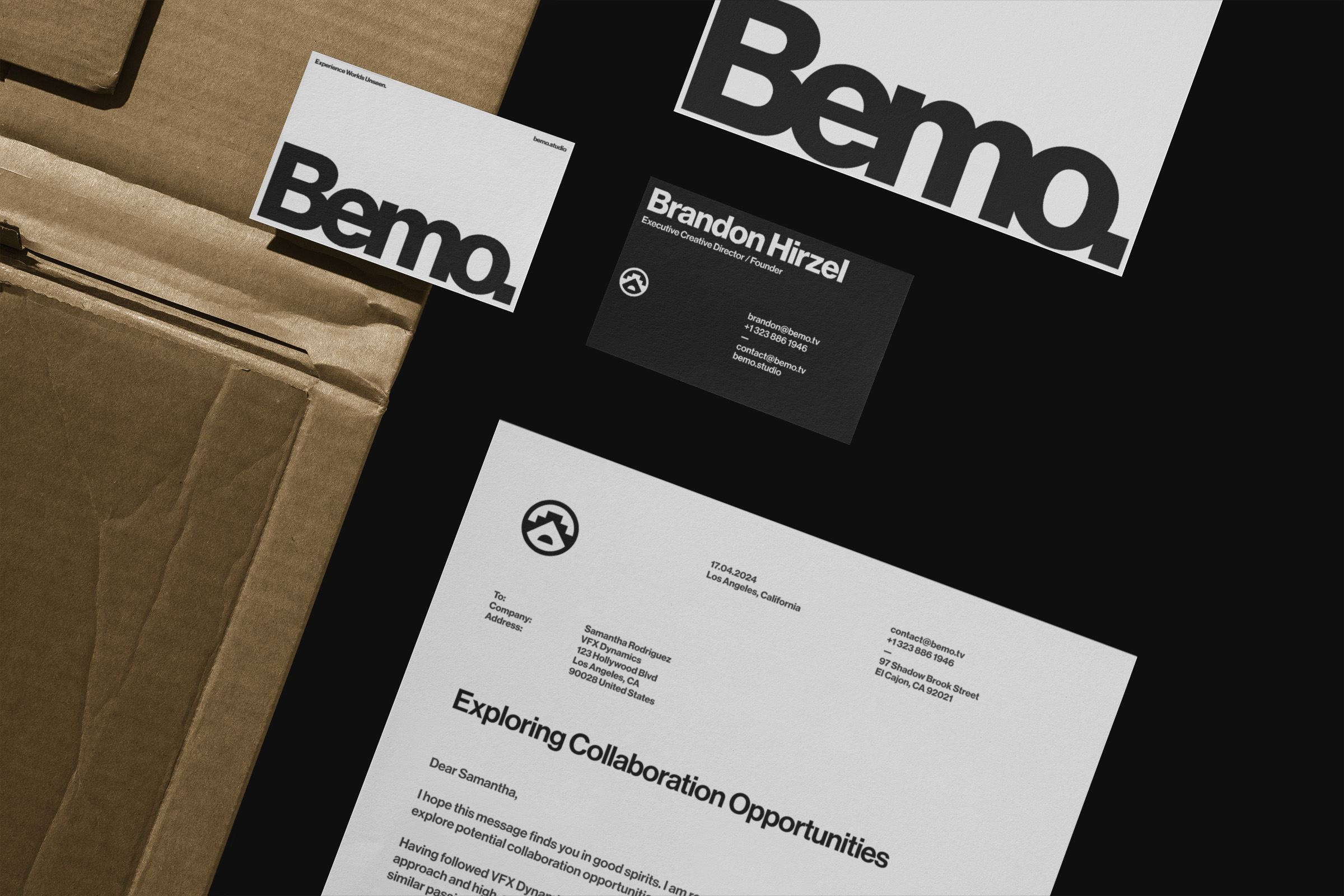 Bemo letterhead and business cards