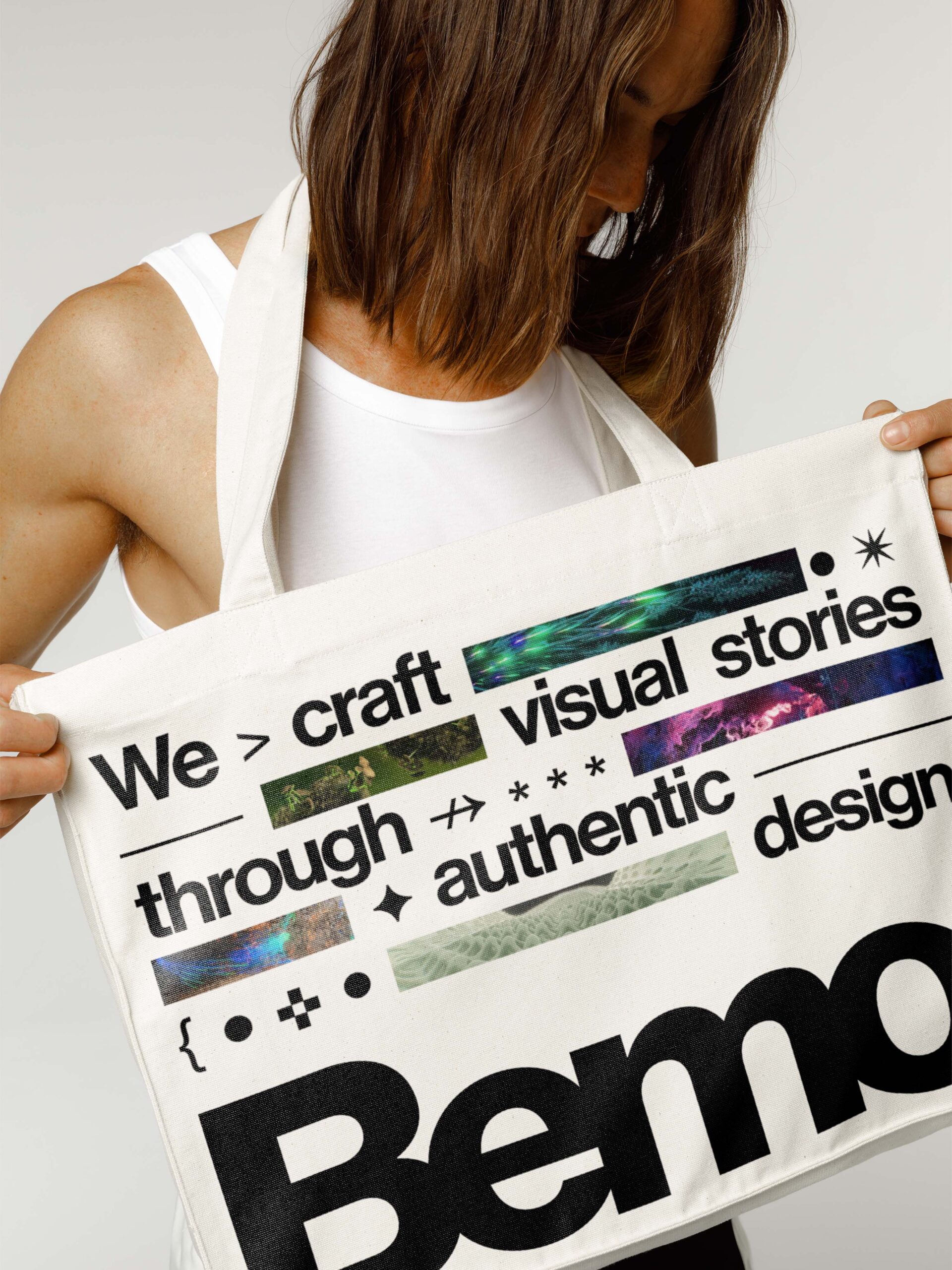 Bemo merch tote bag showcase