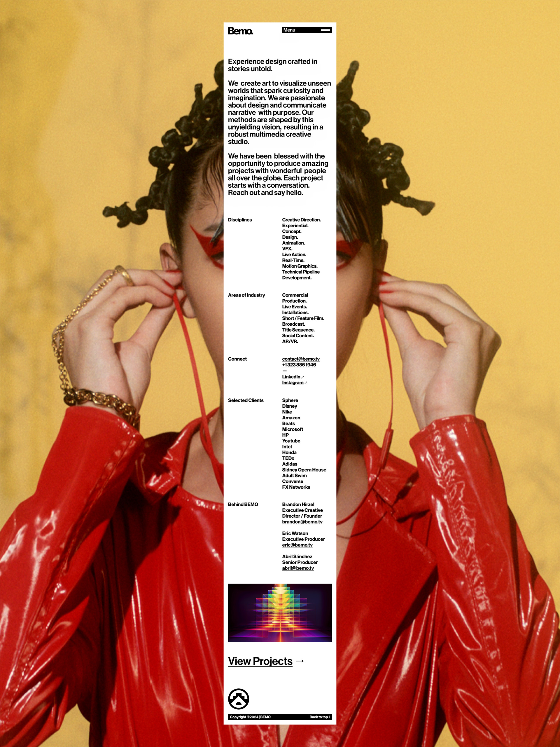 Bemo info page showcased on mobile