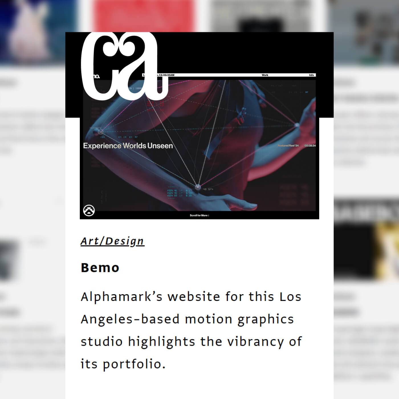 BEMO featured on communication arts