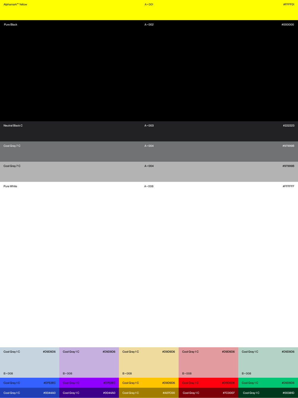 Alphamark's color palette