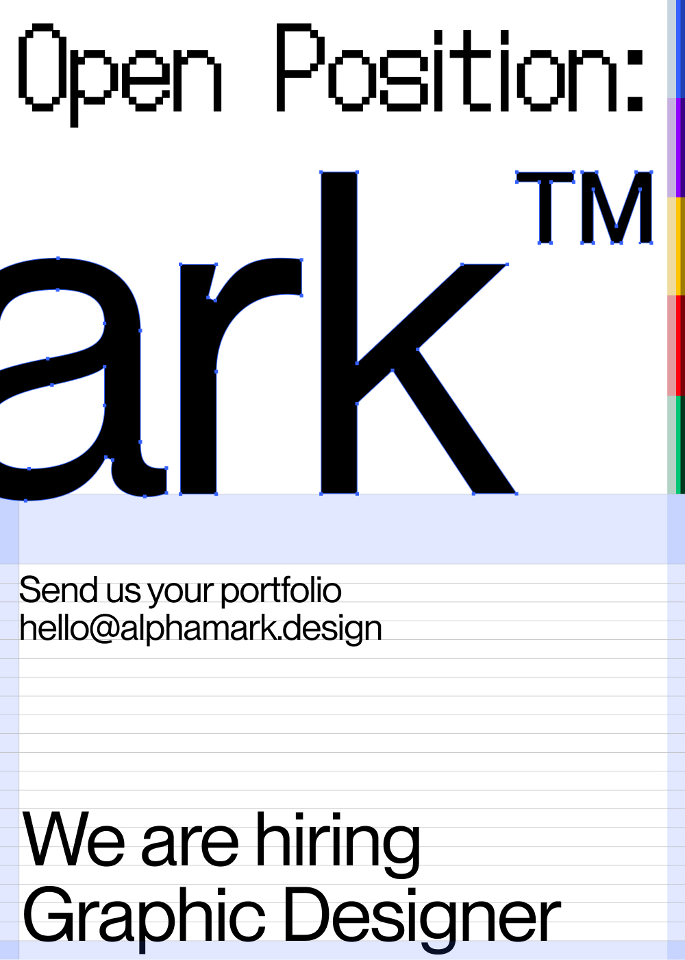 Alphamark open position card design