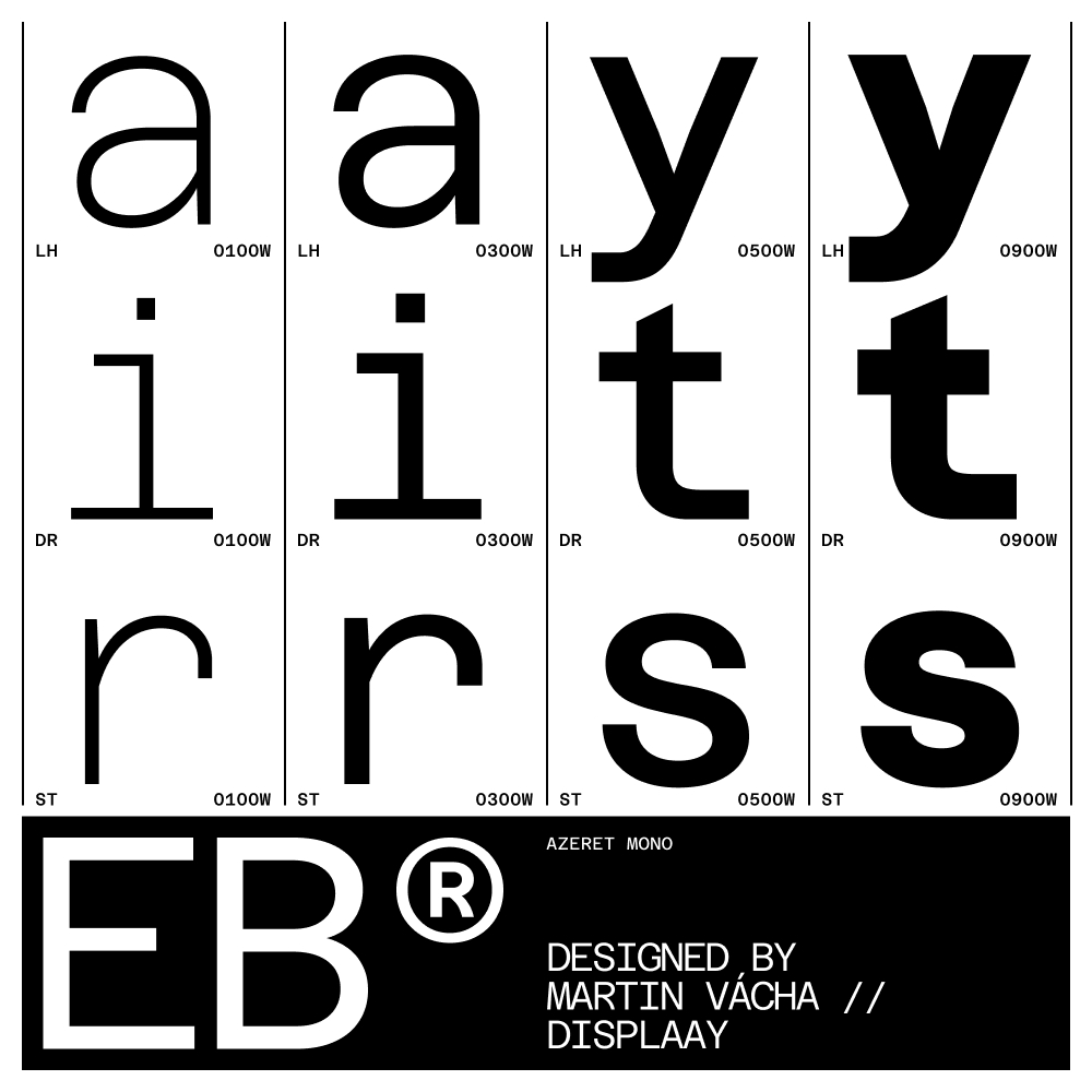 Azeret mono type specimen