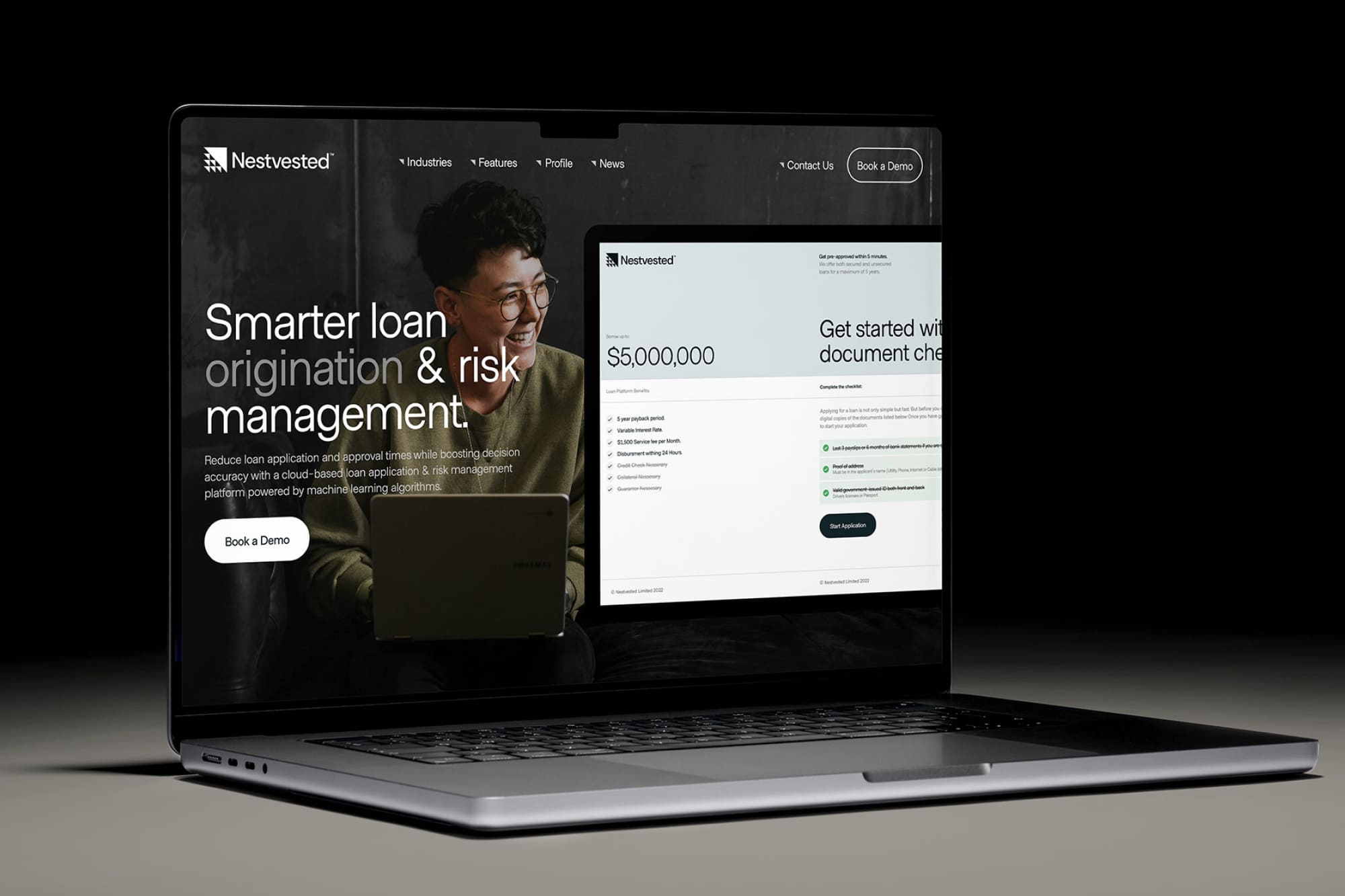 Nestvested website on laptop