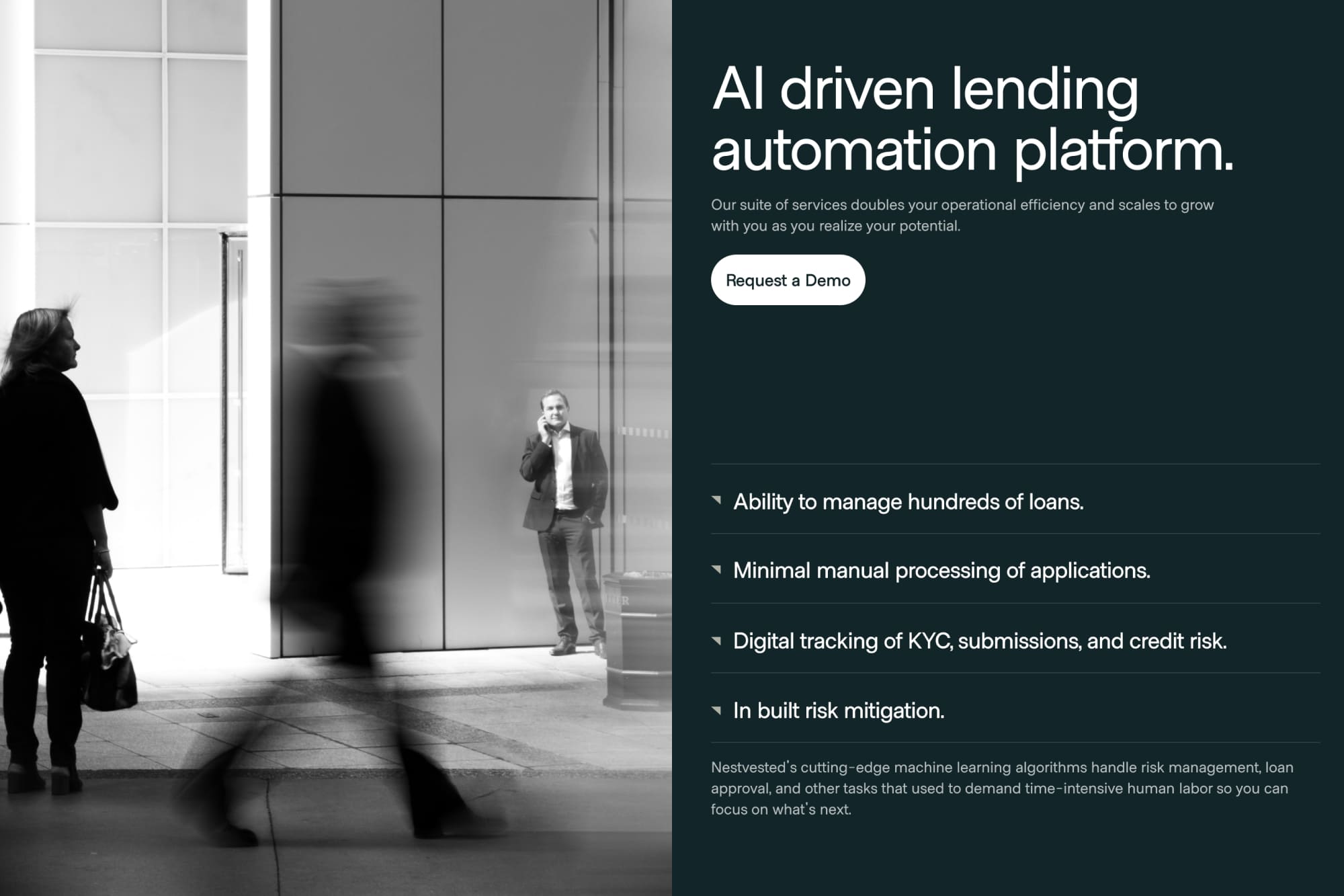 Nestvested website section